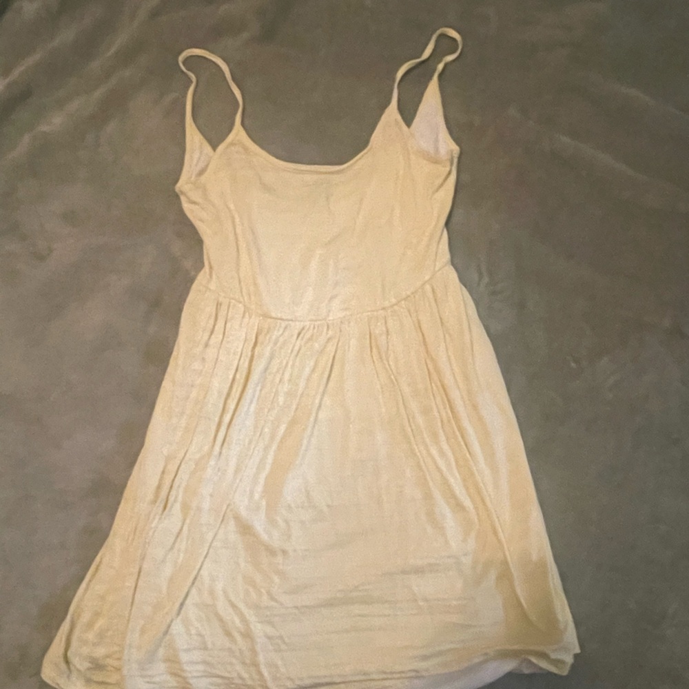 yellow and white striped dress